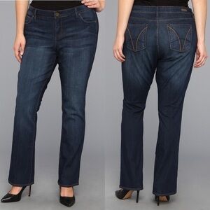 KUT FROM THE KLOTH FARRAH BABY BOOTCUT DENIM DARK WASH BLUE JEANS